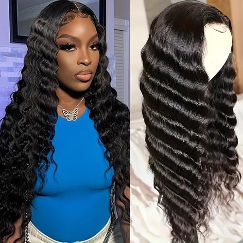 13*4 lace human hair wig, cross-border European and American fashion, African oose deep