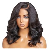 14Inch Bouncy Curly Genuine Hair Lace 4*4 Closure Wig