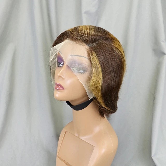 Hot Sale 13*4Pixie Bob Wig 180% density Brazilian human hair