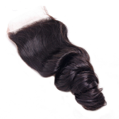 Brazilian human hair Loose Wave 4*4'' Lace Closure hairpiece