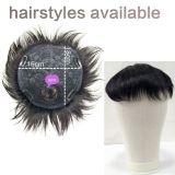 Men's Hair Patch Toupee Set Top Hair Patch Forehead Baldness Hair Patch Hair Extension Flip Cover Wig Real Hair Men's Hair Block