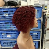 12A Pixie Short Cut Curly Wig 13*4 Frontal Virgin Human Hair