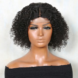 Wig made of real human hair with lace front, T-part BOB curly women's wig, cross-border wholesale, curly short hair