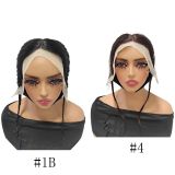 Women's wig made of real human hair, 13x4 front lace braid, 2 strand braids to cover gray hair for mothers