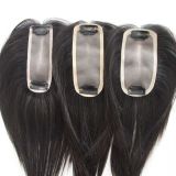 Real human hair to cover gray hair and increase hair volume, ultra-thin breathable hairpiece for the top of the head, natural black
