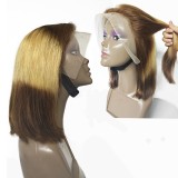 10A Human Hair 4/27/4 Color Bob With 13*4 Frontal Brazilian