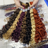 Real human hair wigs, Italian curly, multi-color hair bundles, human bulk hair, all real human hair