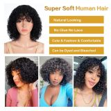 Wig made of real human hair with water bangs, European and American wholesale, cross-border female foreign trade hairpiece with bangs wholesale