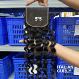 European and American cross-border human hair wigs 5*5 HD lace closure human hair wigs