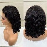 12A 13*4  Frontal Deep Curly Bob 200% density Indian Hair