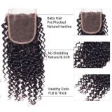 4*4 HD Transparent lace kinky curly closure human hair