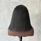 4*1lace fringe Kinky straight Bob Yaki Brazilian Human Hair