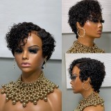 Ombre Brown Curly Human Hair Wig Glueless Ready To Wear 13x4