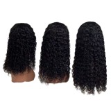 13*4 front lace human hair wig, water wave, small curls, natural and realistic, AliExpress