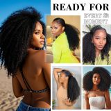 Cross-border European and American wigs made of real human hair, Half Wig 3 in 1 Human Hair afro kinky wigs