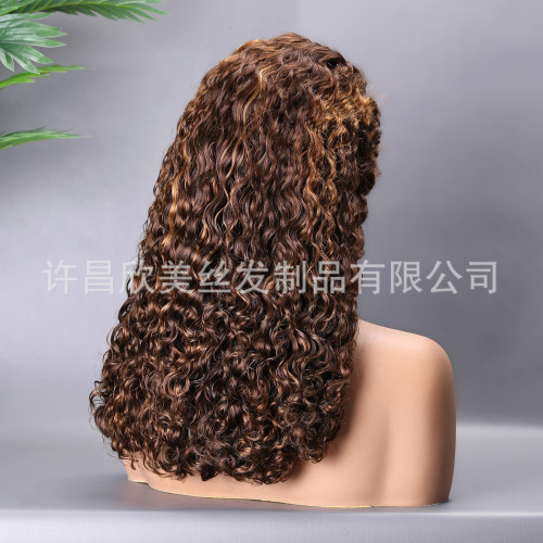 DoubleDrawnPixieCurly European and American wig, front lace, real human hair, wig 4/30, hand-woven short hair