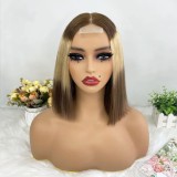 Kim Closure 2*6 straight Bob Middle part 100% human hair wig
