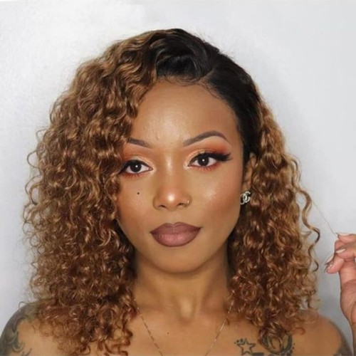 12A Jerry Curly 1B/30 Brown 200% Density Brazilian Hair