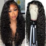 13*4 front lace human hair wig, water wave, small curls, natural and realistic, AliExpress