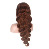 bodywave13*4lacefronthumanhair cross-border front lace wig 4#Real human hair