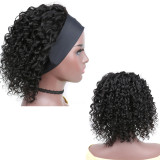 Wig made of real human hair with ice silk headband, deep bob, cross-border wholesale, celebrity style long curly hair