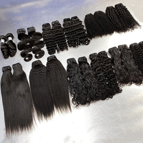 10a human hair weft, double drawn human hair bundle, bone straight hair, in stock, wholesale from manufacturer
