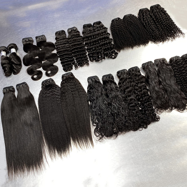 10a human hair weft, double drawn human hair bundle, bone straight hair, in stock, wholesale from manufacturer