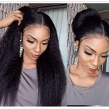 European and American wigs made of real human hair, 4x4 front lace kinky straight wigs, cross-border wholesale
