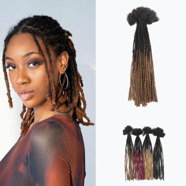 Real human hair dreadlocks, hand-twisted African reggae dreadlocks, human hair dreadlocks 0.2cm