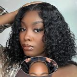 Cross-border glue-free wig made of real human hair, natural color, middle parting, African and European/American women's curly hair