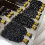 I-tip human hair wigs, women's crystal thread hair extensions, European and American cross-border hair