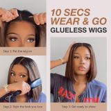 5X5 Highlight Lace Front 1B/30 human hair wig