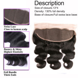 Virgin Human Hair Body Wave Lace bundles with 13*4 frontal