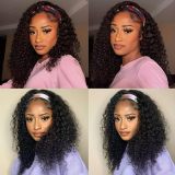 European and American wigs made of real human hair, fully machine-made with ice silk ribbon, kinky curly fashion women's headgear, cross-border wholesale for foreign trade