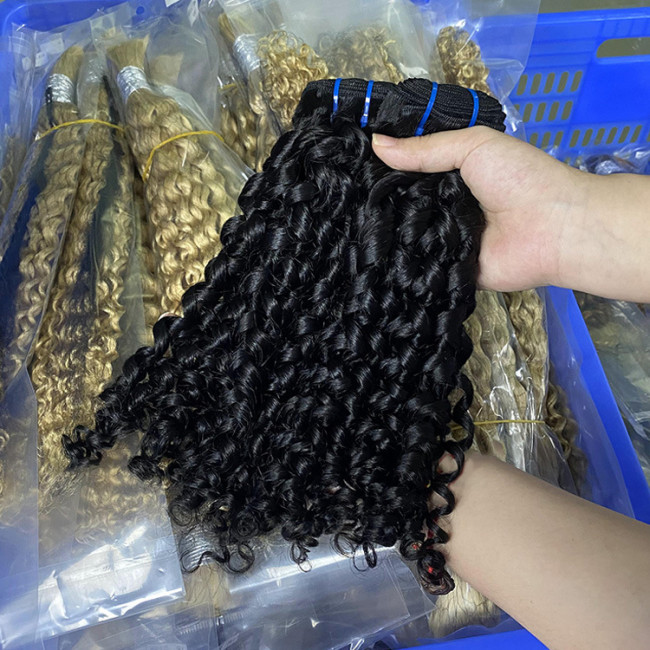 Customized hair extensions pixie curly bundles human hair real human hair wigs for women with long curly hair cross-border