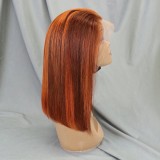 Bone Straight Lace Frontal Wig Short Bob 4/350 Human Hair
