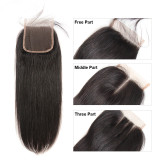 Brazilian Straight Human Hair Lace Frontal Closure 4*4 inch