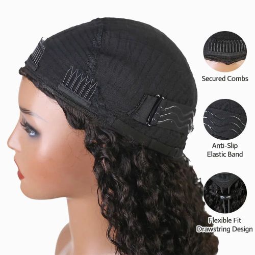 3-in-1 Burmese curly half wig machine-made