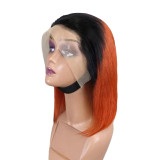 10A Brazilian 1B/350 Color 13*4 Frontal Bob Human Hair Lace Front Wig