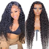 European and American style wig with real human hair, 13X4 lace front, women's curly hair wig, long curly hair