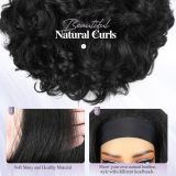 Cross-border bestseller black ice silk synthetic fiber wig with long curly hair, naturally voluminous YAKI small curly wig
