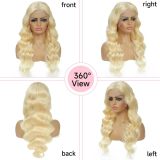 13X4 Human Hair Body Wave Frontal Lace Wig 613 Blonde Cross-Border