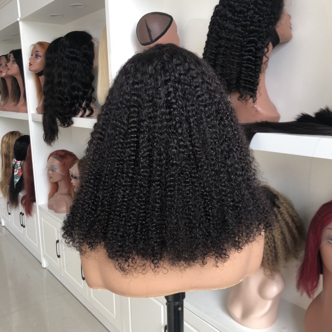 13*4 kinky curly human hair wig, curly hair, high density 300 density sdd