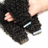 Water Wave Tape In Human Hair Extensions Remy Curly Skin Hair Extensions