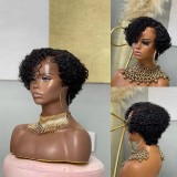 Ombre Brown Curly Human Hair Wig Glueless Ready To Wear 13x4