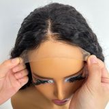 Pixie curly human hair wig, European and American real human hair wig, 250 density pixie curly hair
