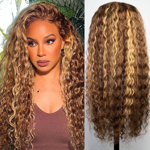 4/27 deep wave human hair wig, a popular cross-border European and American front lace wig