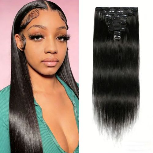 European and American cross-border clip-in human hair invisible seamless hair extensions clip-in human hair wigs