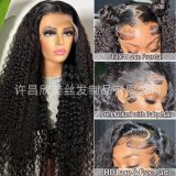 13*4 front lace foreign trade human hair wig, kinky curly long curly hair human hair wigs