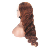 13*4 Body Waver Real Human Hair Wig, Cross-Border Exclusive Foreign Trade Wig for Women with Big Waves